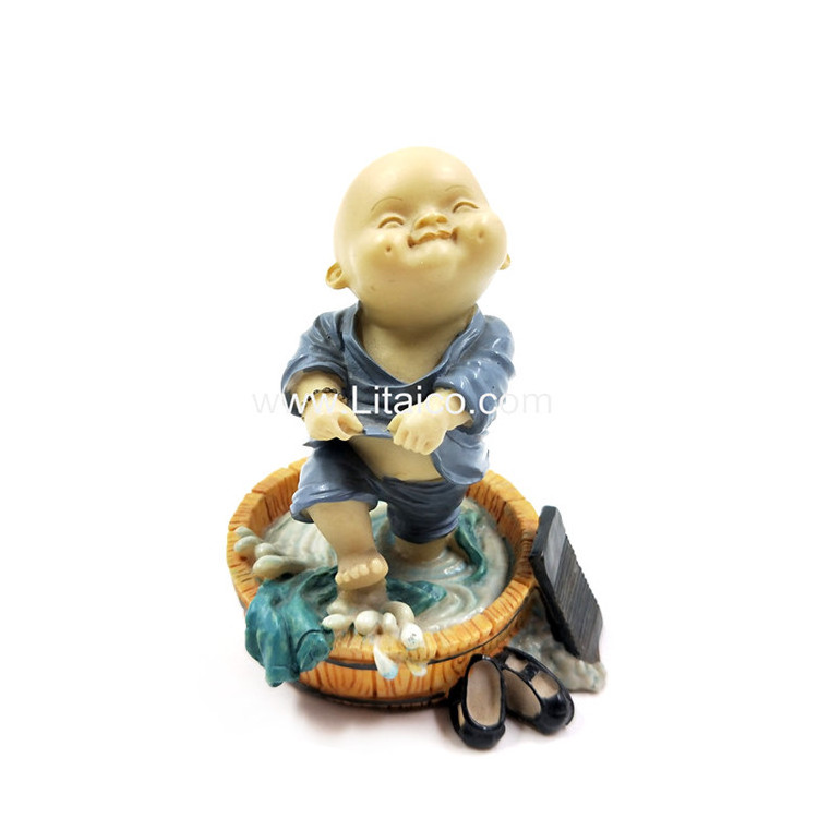 Manufacturer OEM 3D Statue Sculptures Custom Young Monk Poly Resin Figurine