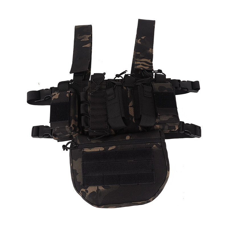 Outdoor Tactical Training Tactical Combat Carrier Chest Harness Front Pack Pouch Holster Vest Rig