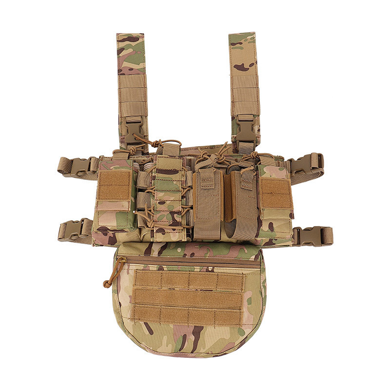 Outdoor Tactical Training Tactical Combat Carrier Chest Harness Front Pack Pouch Holster Vest Rig