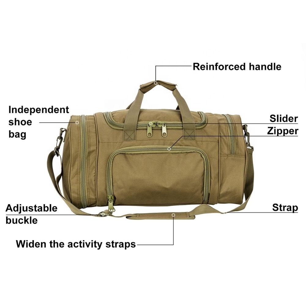 Tactical Camo Mildew Resistant outdoor gym Duffle Bag Shoulder Strap Travel Camping Bag