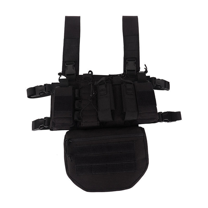 Outdoor Tactical Training Tactical Combat Carrier Chest Harness Front Pack Pouch Holster Vest Rig