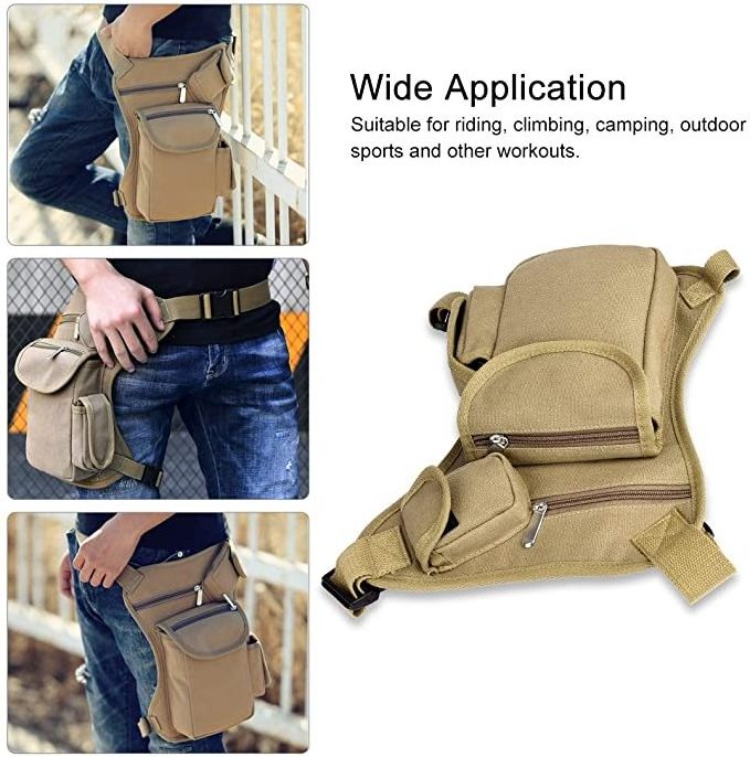 Sports Fanny Pack Bike Motorcycle Cycling Camping  Pouch Men's Thigh Bag Thigh Pack Canvas Outdoor Travel Waist Pack Leg Bag