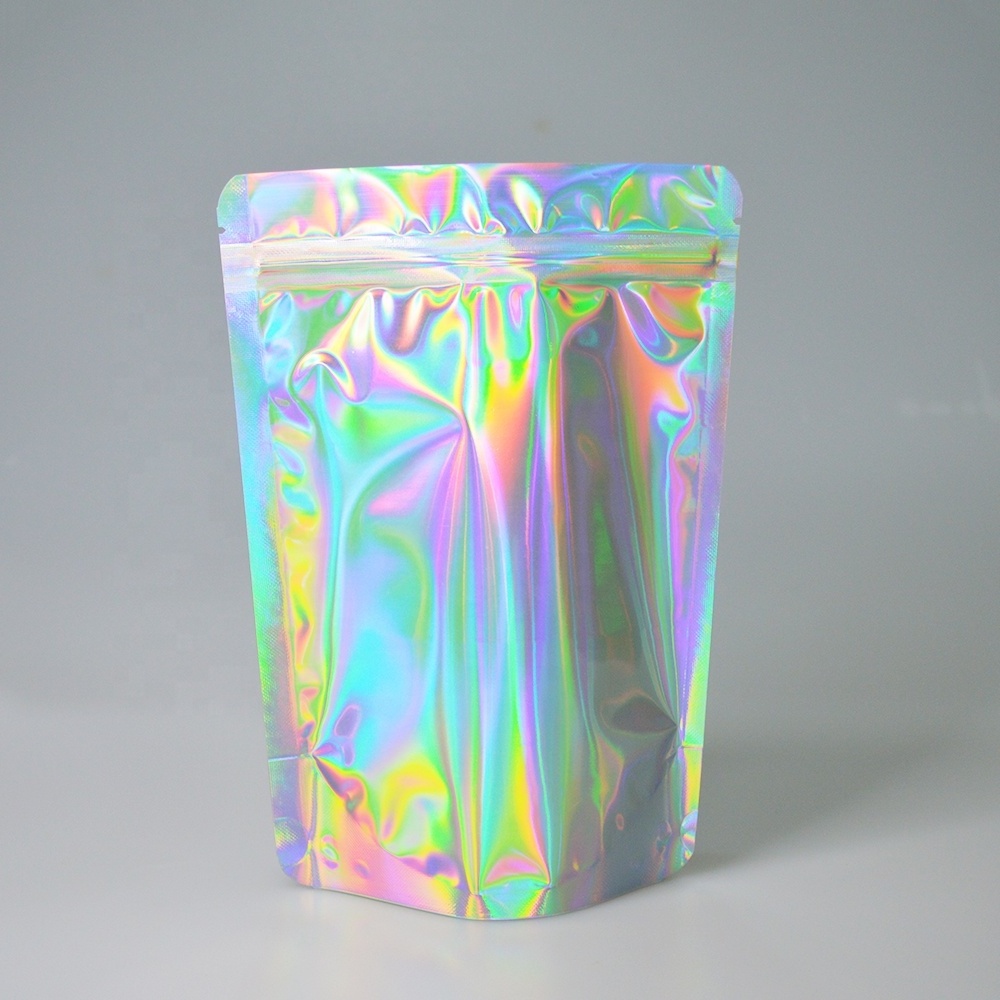 Resealable Holographic Packaging Mylar Bag with Zipper Lock