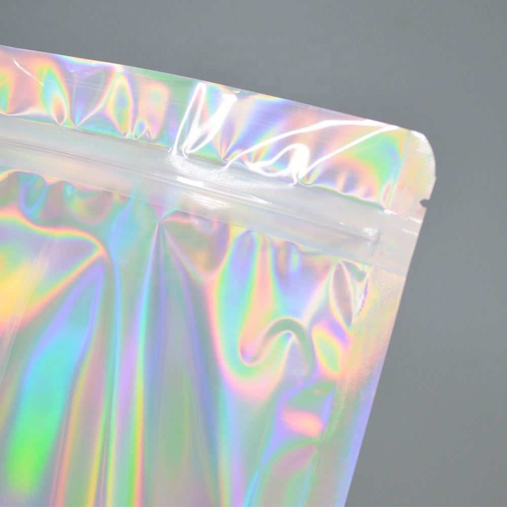 Resealable Holographic Packaging Mylar Bag with Zipper Lock