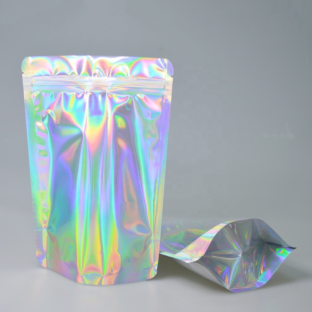 Resealable Holographic Packaging Mylar Bag with Zipper Lock