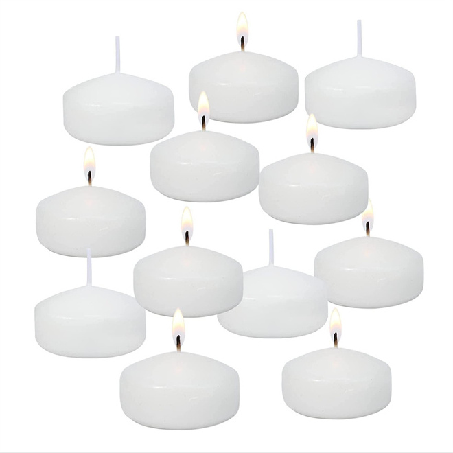 3 Inch Ivory Floating Candles 24 Count Unscented floating Candle for Romantic Wedding Centerpieces