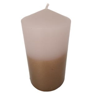 wholesale Decoration custom multy color vertical stripe soy paraffin wax church pillar candles