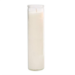 7 Day White Prayer Candle in Glass Jar Memory Candle for Religious Memorial Vigil and Emergency