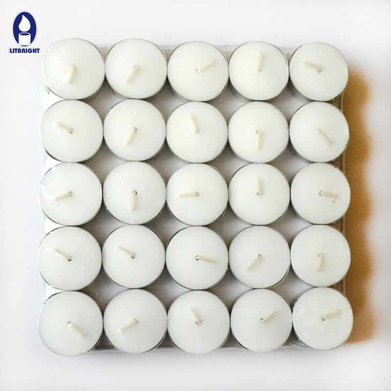 Factory professional aluminum holder unscent white tealight candle