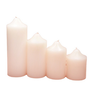 wholesale Decorative Cire Bougies soy paraffin wax Column pillar Candles Custom White in Bulk