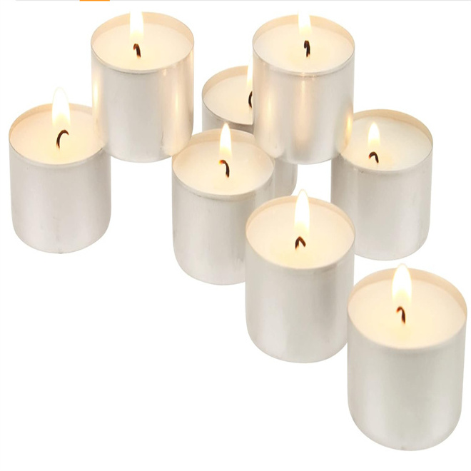 Paraffin Wax White Unscented European Votive Smokeless Tea Lights for Shabbat Weddings Christmas Home Decorative