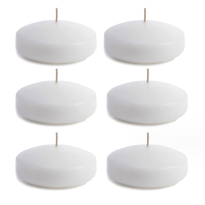 8 hour burning time White Floating Candles 3 inch Diameter for Weddings Christmas Holiday Dinners