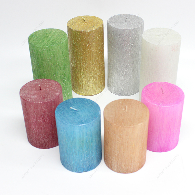 Custom Romantic Birthday Wedding Candles Roman solid pillar candle Wholesale Bulk Ivory White Pillar Wax Candles