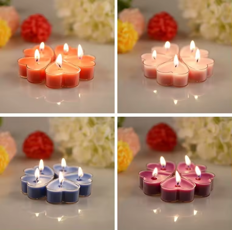 wholesale Luxury Scented Tealight Candles For heart Small Private Label Scented 10 pvc package