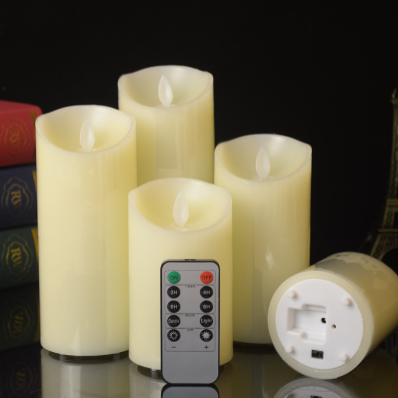 Wickless  Paraffin Real Wax Pillar Taper LED Candle With    Box