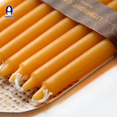 100% Pure Raw Bees Wax Hand Rolled 8" Drippless Perfect Burn Honeycomb Beeswax Taper Candles 1 buyer