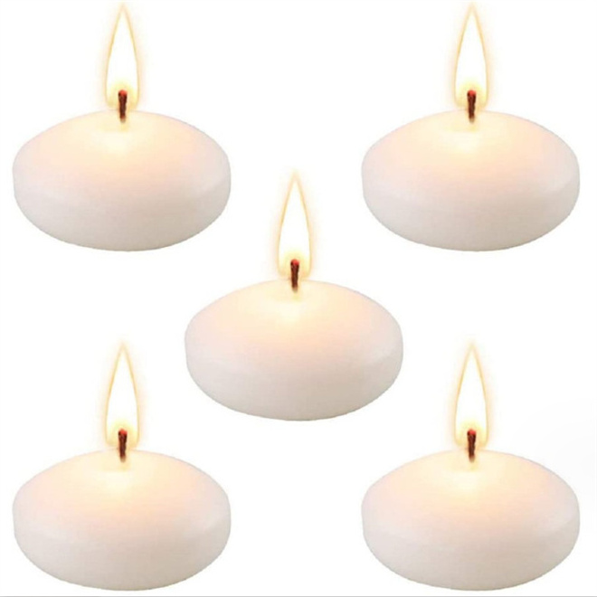 8 hour burning time White Floating Candles 3 inch Diameter for Weddings Christmas Holiday Dinners