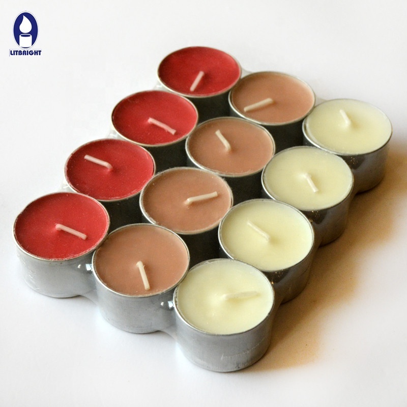 Candles Wedding Favors Gift Scented White Tealight Candles 100 Pack Tea Lights 4 Hours Colorful