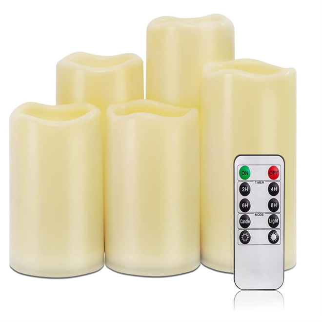 Flameless Votive Candles with Timer Remote Battery Operated Pillar Candles 6 Pack for Wedding