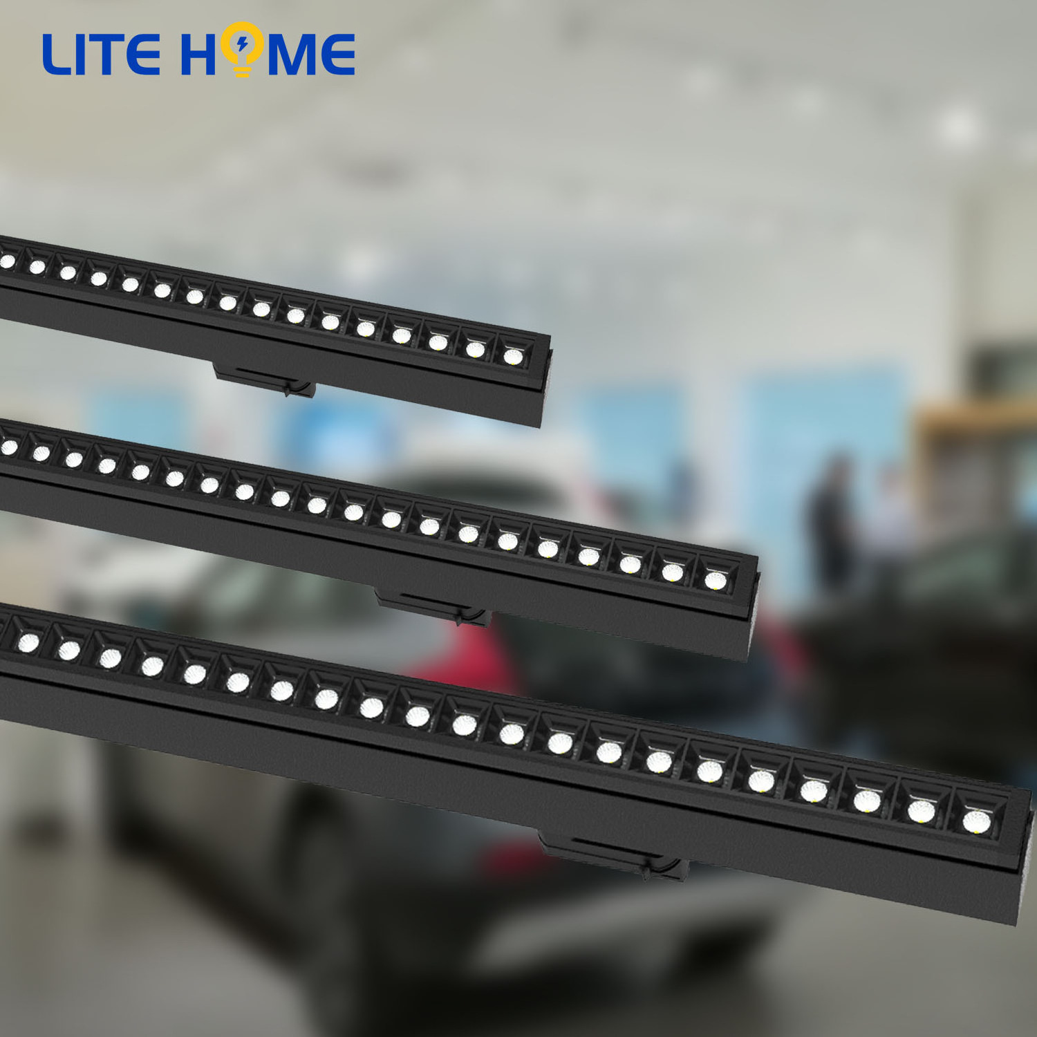 LiteHome Hot Sale Single Tube UGR<19 tube rack System Grille Track linear light For Commercial Lighting