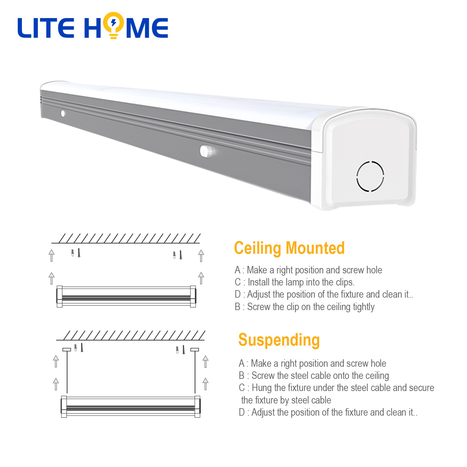 50w 1200mm CE ROHS certificated LED batten light to replace t8 tube 4ft wrap light for supermarket warehouse