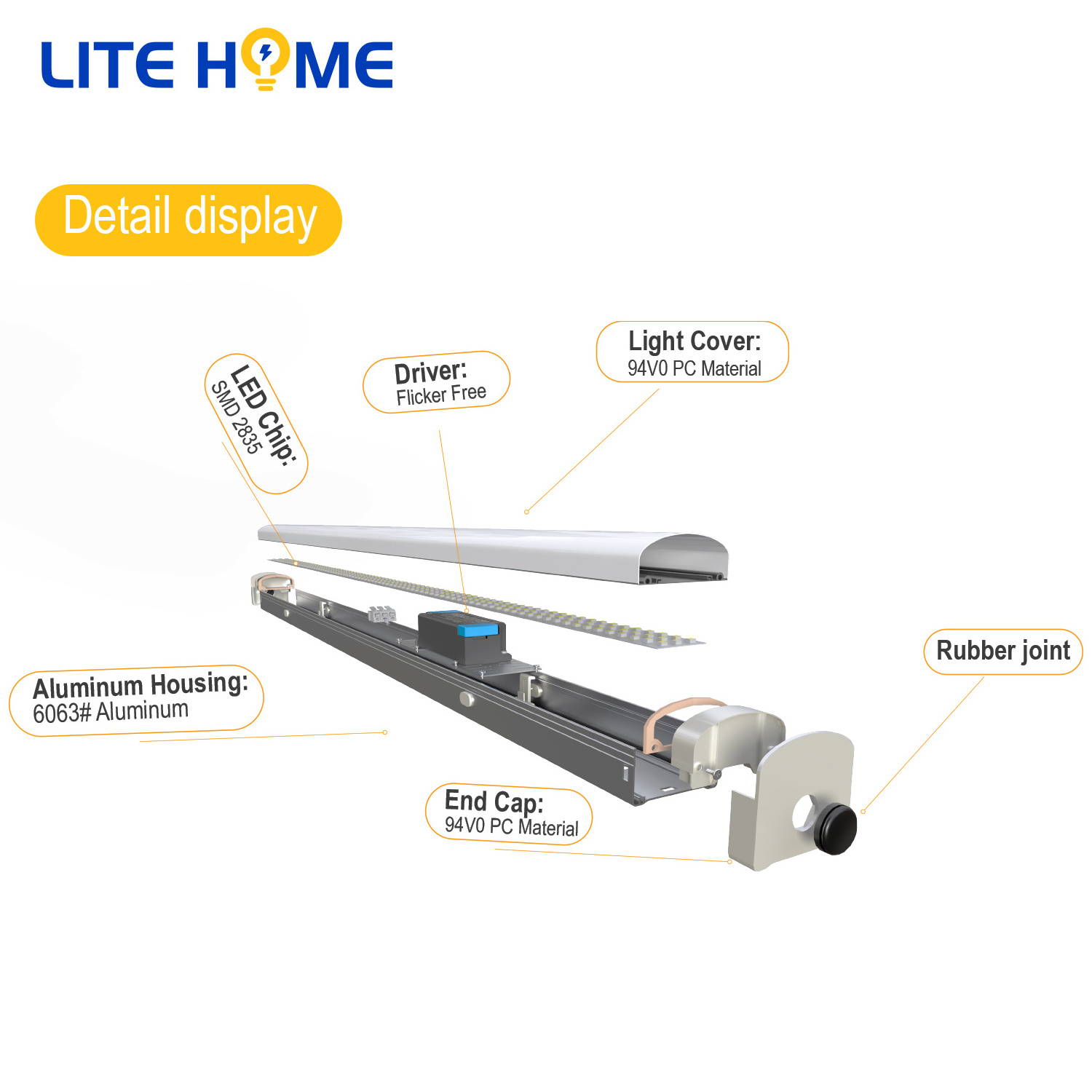 60w led batten commercial 5ft led shop light led light 240 volt ac 7200lm motion sensor light for garage barns hallway