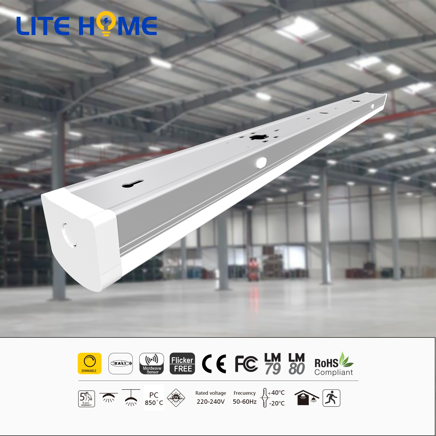 LED Batten Linear Light strip batten Emergency wrap Light 20W 30W 40W 50W 60W LED Linear lamp Fixtures LED Batten light