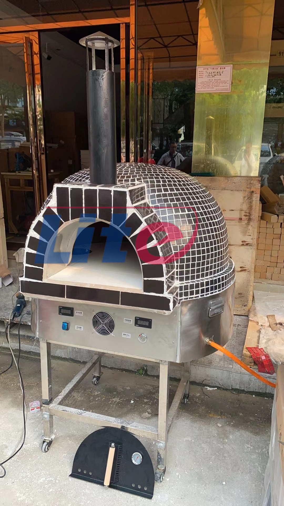 Large commercial round pizza oven portable outdoor gas ovens for pizza stone