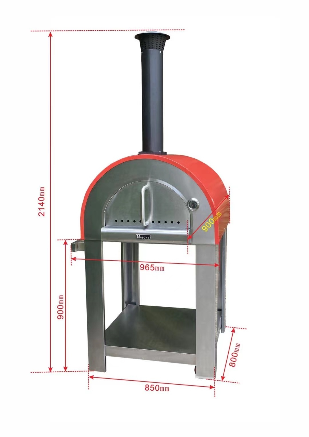 Modern Design Small Stainless Steel Pizza Oven Quality Guarantee  Outdoor Wood Fired Oven For Garden Or Commercial Party