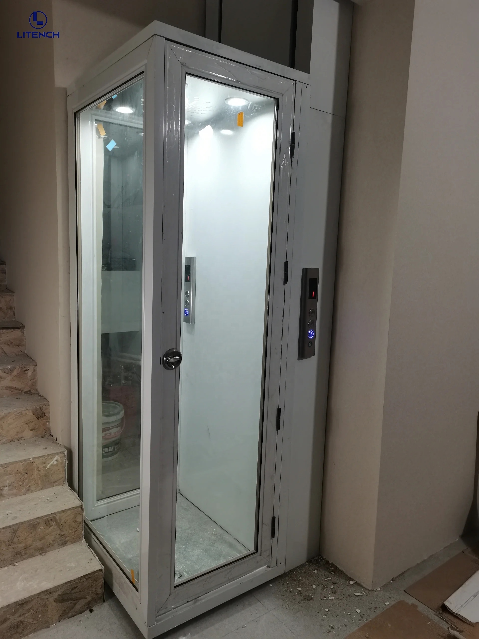 2024 modern Luxury glass elevator house lift hydraulic portable kit home elevator