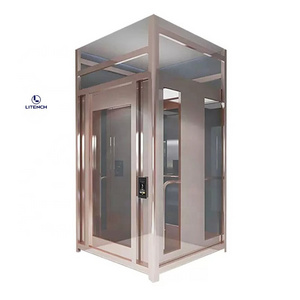 2024 modern Luxury glass elevator house lift hydraulic portable kit home elevator