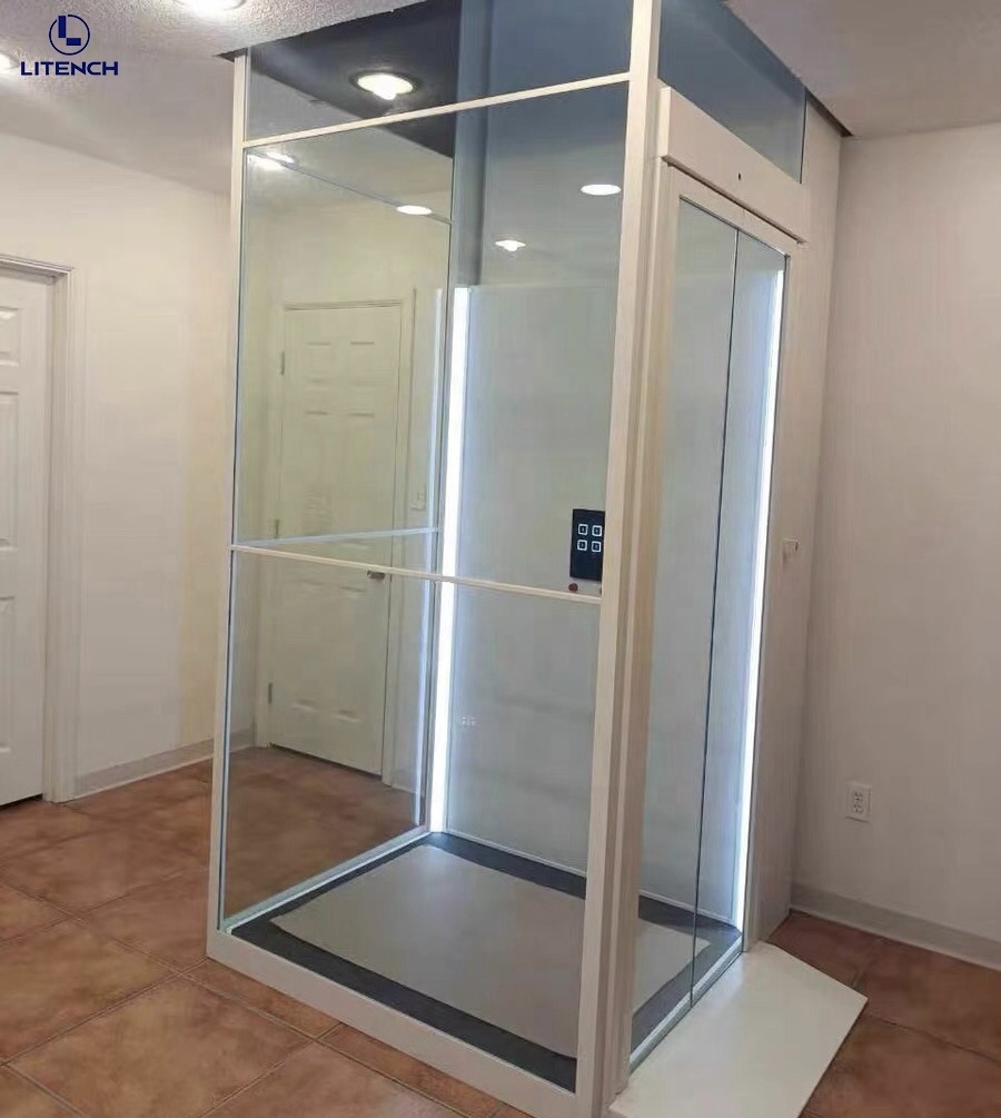 300kg 400kg 2 passenger home lift safety stainless steel home elevator 3 floor