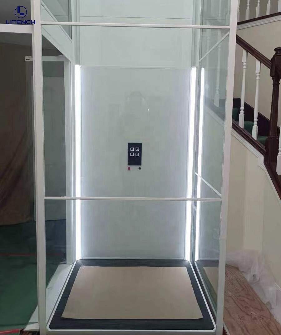 300kg 400kg 2 passenger home lift safety stainless steel home elevator 3 floor