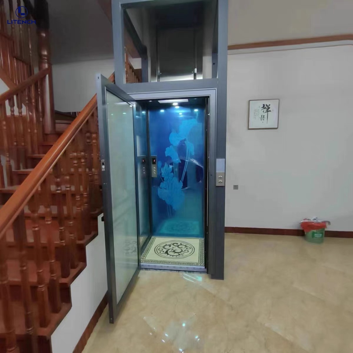 300kg 400kg 2 passenger home lift safety stainless steel home elevator 3 floor