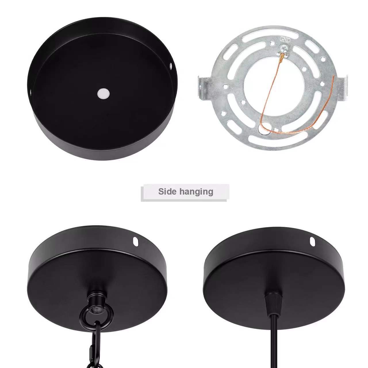 Diameter 120mm Black pendant light ceiling rose canopy kit for Chandelier ceiling light