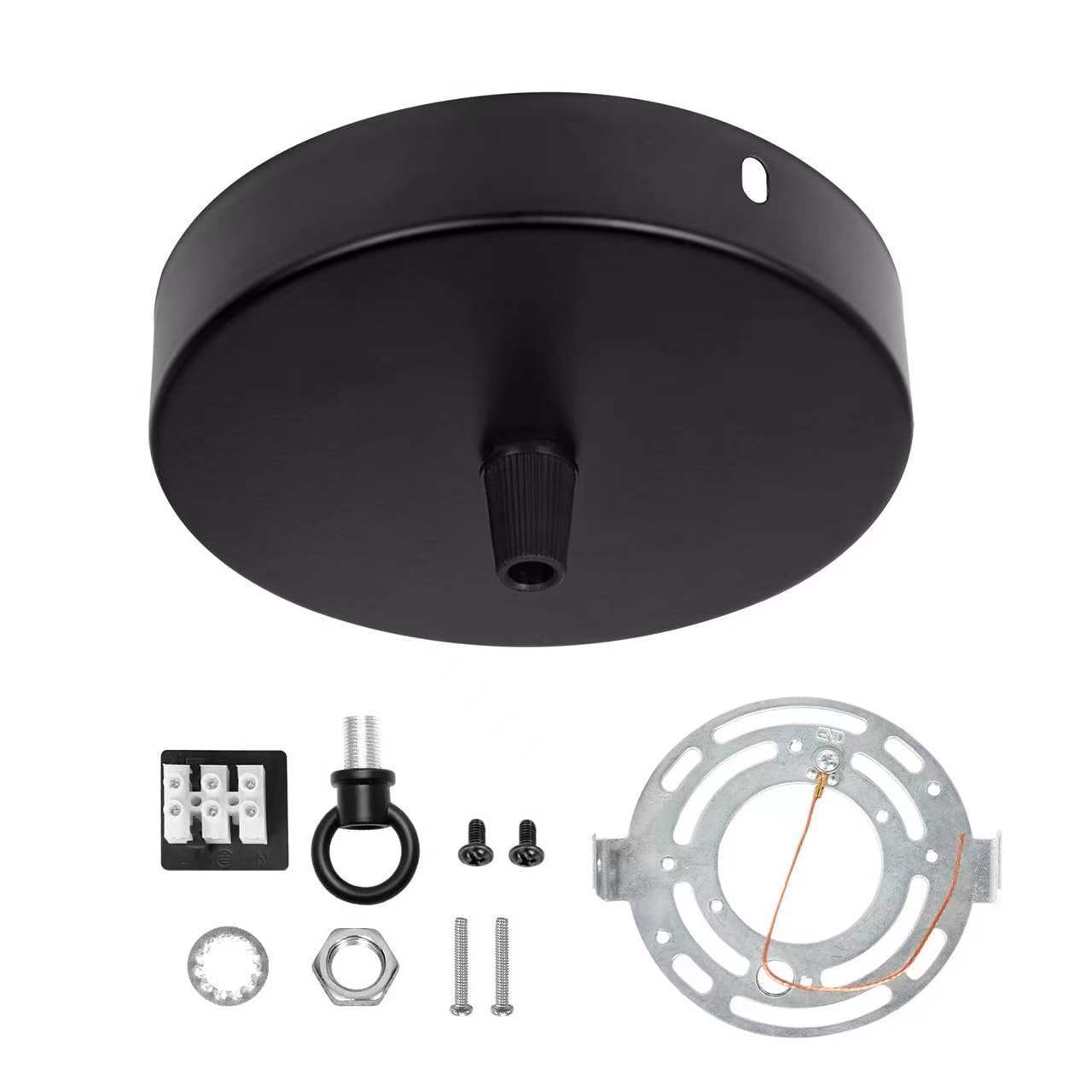 Diameter 120mm Black pendant light ceiling rose canopy kit for Chandelier ceiling light