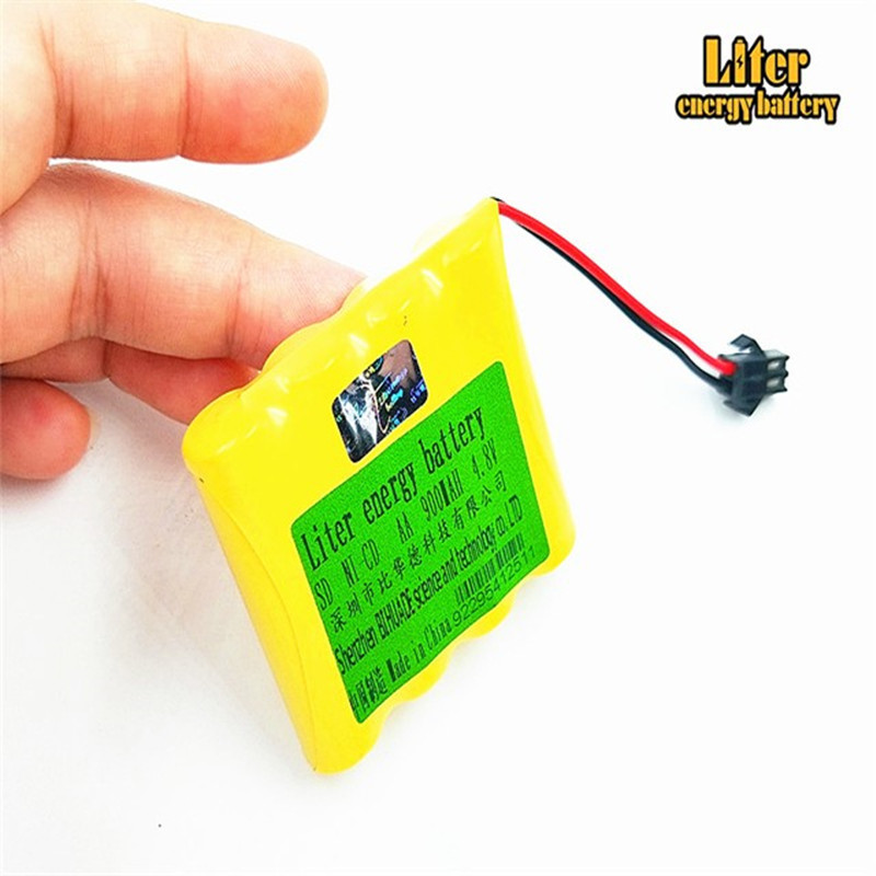 High Quality SM  plug  Ni-CD Battery AA 4.8v 900mAh Wholesale rechargeable AA 900mAh 4.8V 4S1P NI-CD battery pack