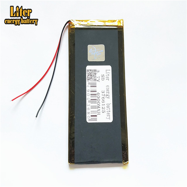 High capacity battery 3766125 4000mAh 3.7V rechargeable lithium ion polymer battery pack  tablet battery