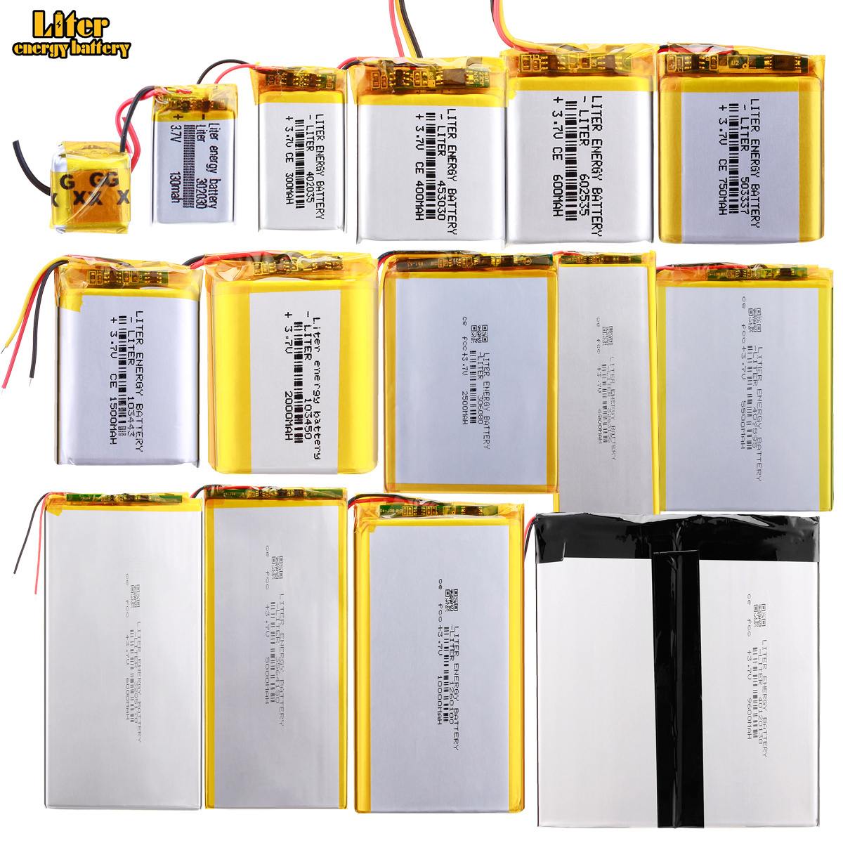 3.7V 7.4V 12v 250mah 400mah 600mah 800mah 3000mah Rechargeable Lithium Polymer Battery Custom battery factory