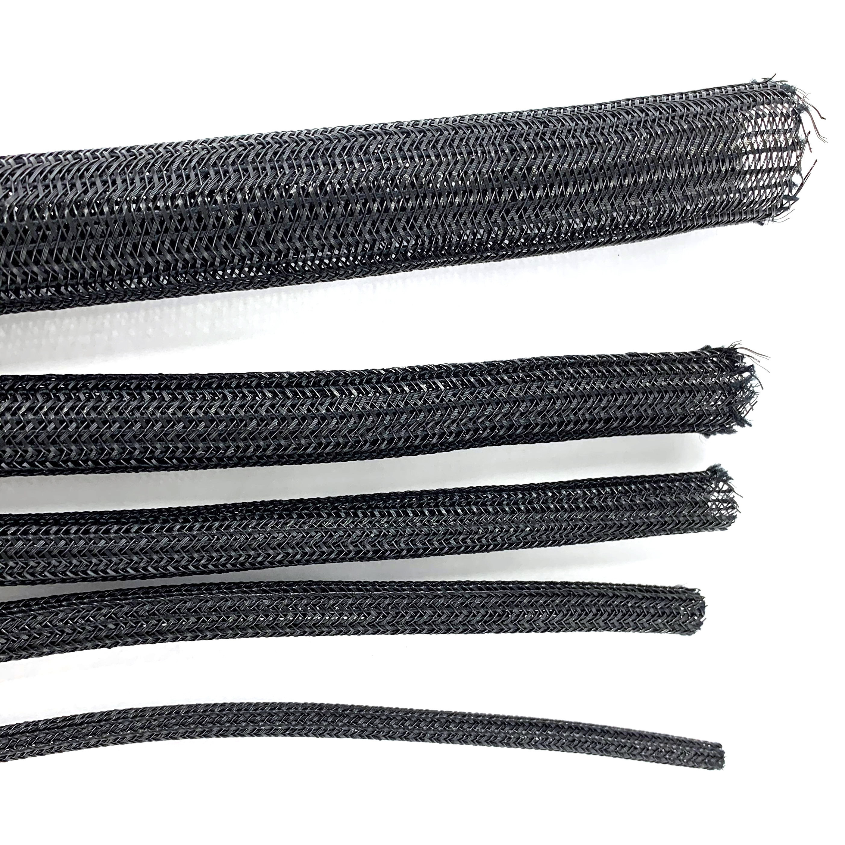 Mono filament expandable PET braided sleeve