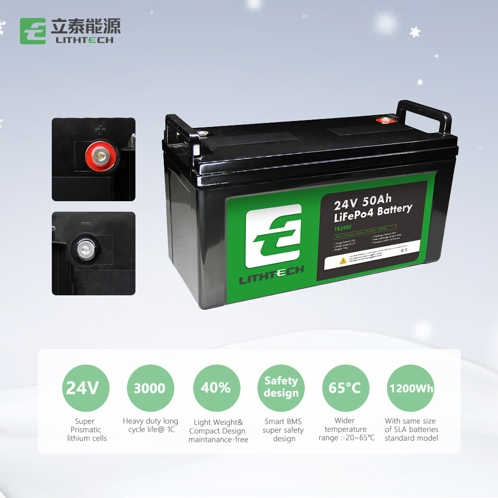 Factory customized 24 volt lithium ion battery LiFePO4 Batteries 24V 50Ah for electric vehicles wheelchairs