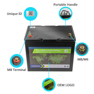 12V 100Ah 200Ah lithium ion battery pack ABS reinforce holder resist vibration design for RV golf trolley battery with Bluetooth