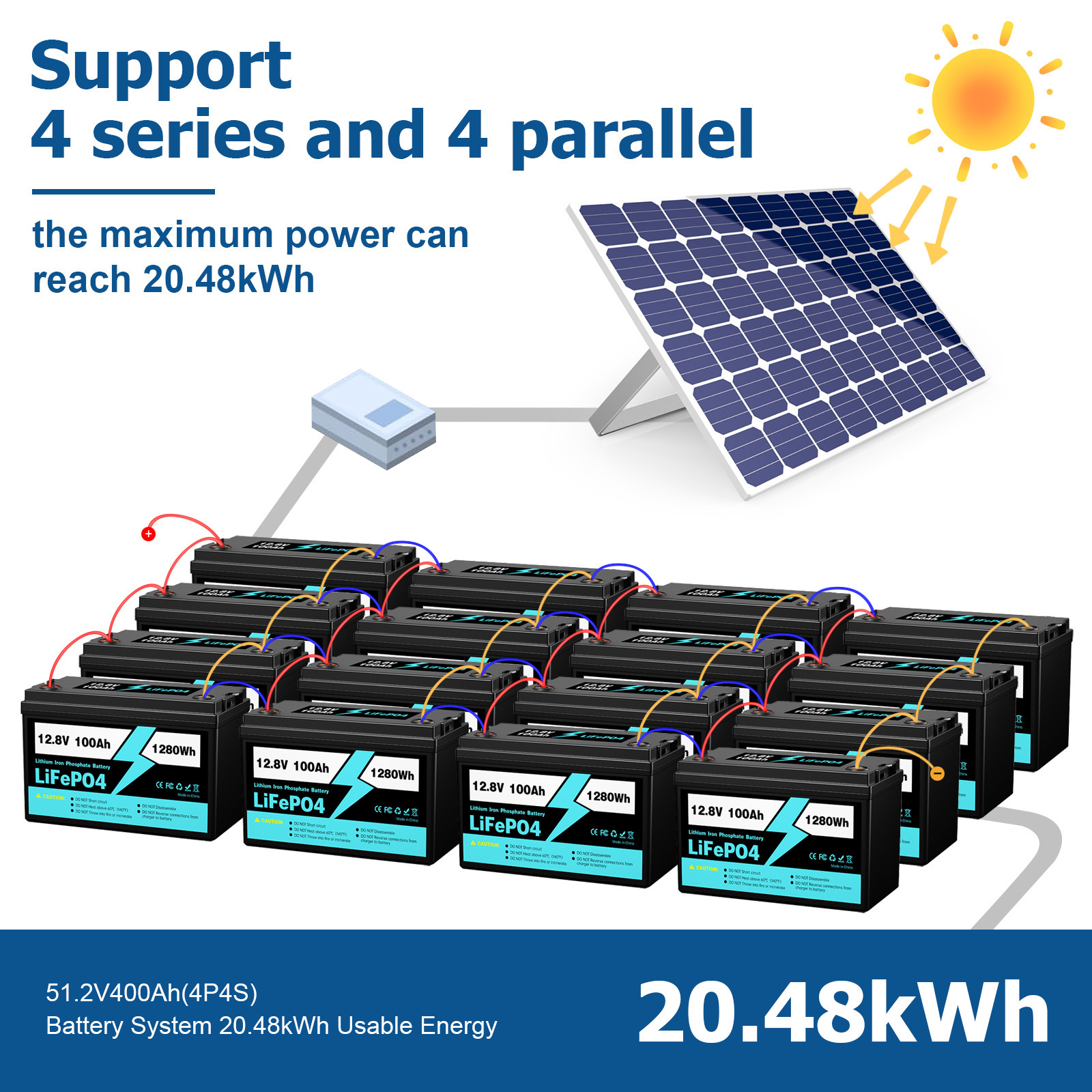 Lifepo4 Lithium Ion Battery Solar Power Storage Battery for RV Marine 12V 100ah