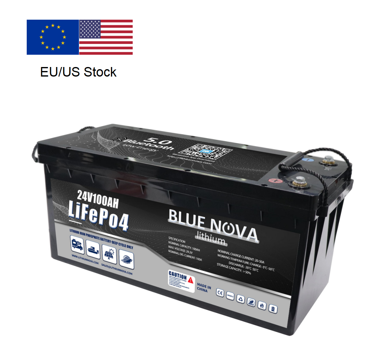 EU US stock12v 100ah lithium ion batteries with Bluetooth rechargeable lifepo4 battery 12v 200ah for boat/camper/solar