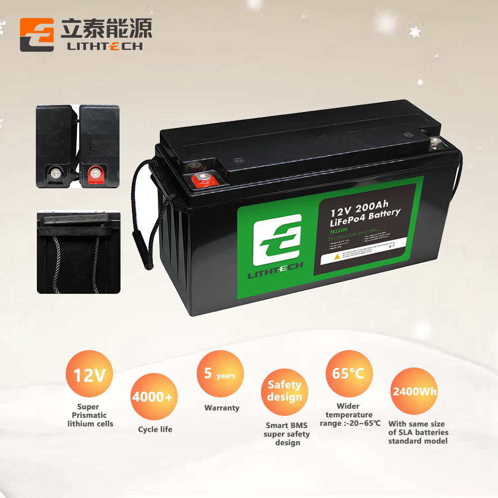 LiFePO4 12 volt 12v 24v 100ah 200ah 400a lithium deep cycle ion solar storage bateria batteries battery pack rechargeable