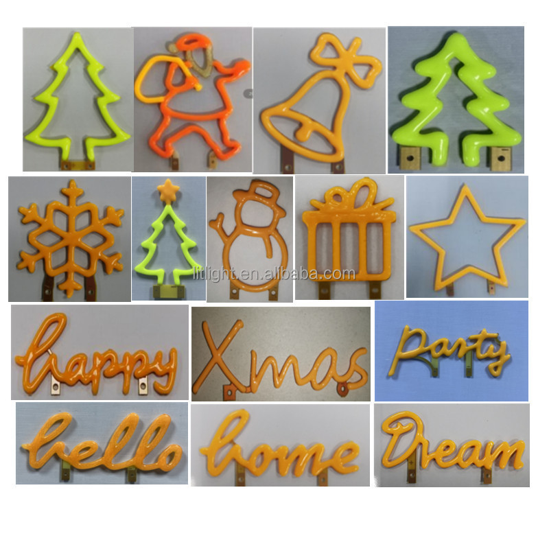 Christmas tree Snowman Santa Claus Led Neon Light Colorful Sign sheet For Room Home Party Wedding Decoration Xmas Gift Neon Lamp