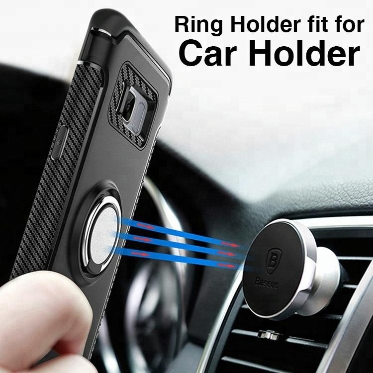 Ring holder Shock Proof TPU edge PC back cell phone cover cases for samsung galaxy s8 plus s7 edge case kickstand