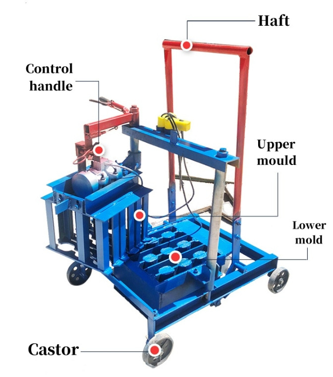 Portable small manual easy to operate brick making machinery cement concrete brick making machine