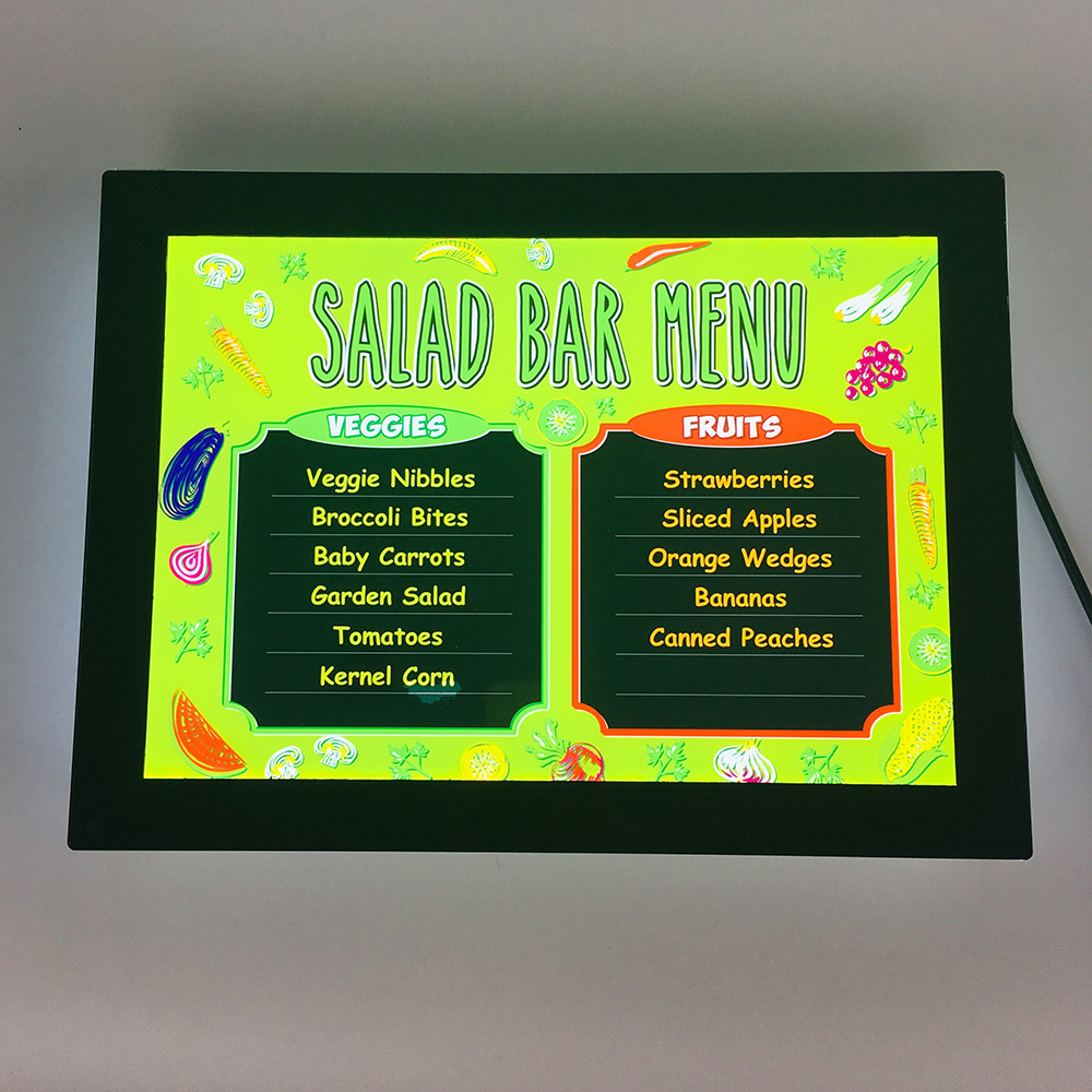 acrylic digital backlit lighted fast food stand wall cafe magnetic coffee shops A1 A2 restaurant display led menu board