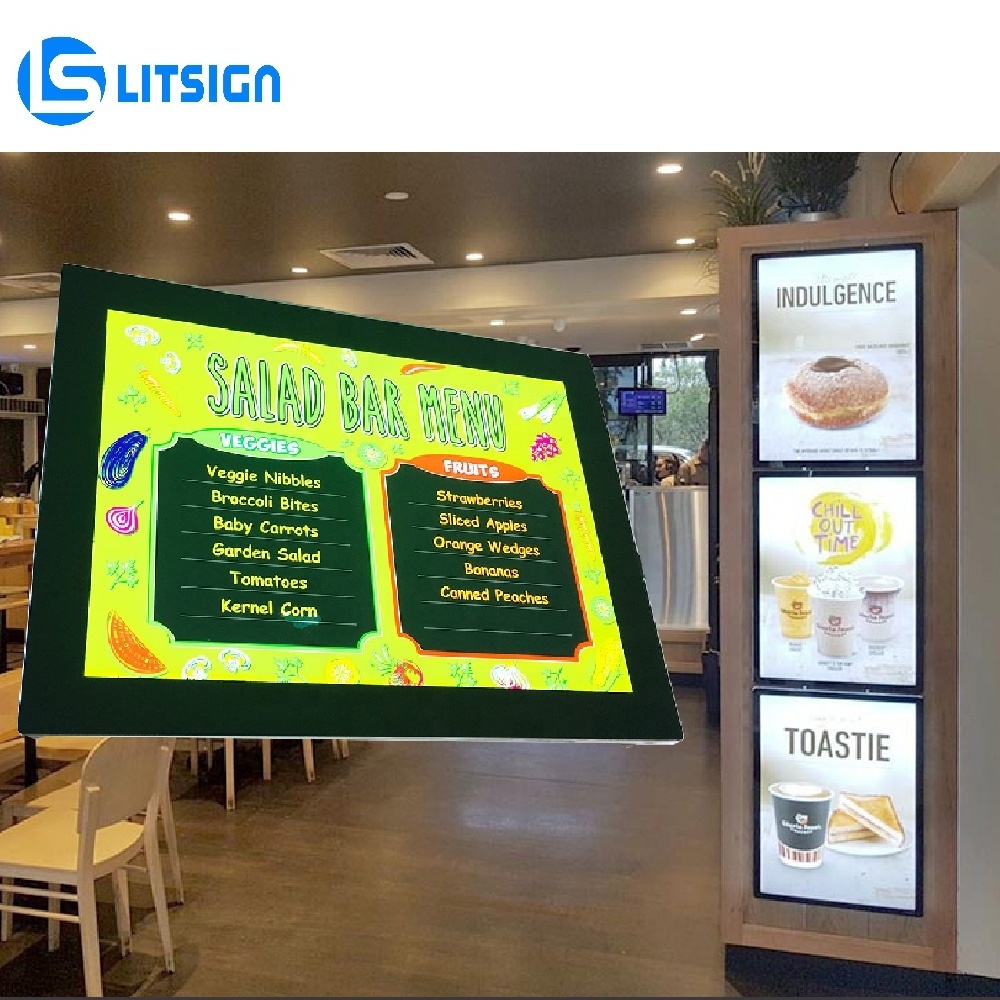 hotsale UK A0 A1 A2 A3 A4 acrylic billboard display customized light box led menu panel